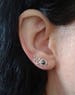 Silver ear climbers, stylish ear cuffs, hematite earrings, black ear jackets, simple ear crawlers, cool earring cuffs, sustainable jewelry 