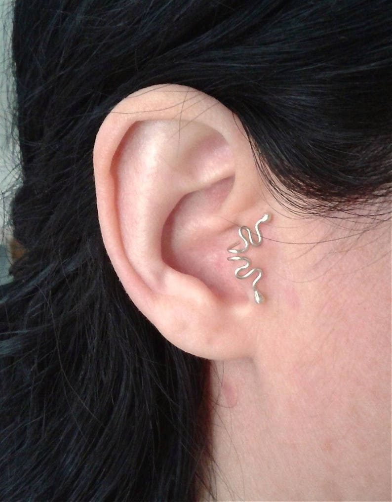 alternative jewelry cartilage earring tragus jewelry Tragus earrings in recycled sterling silver minimalist earring non pierced earring