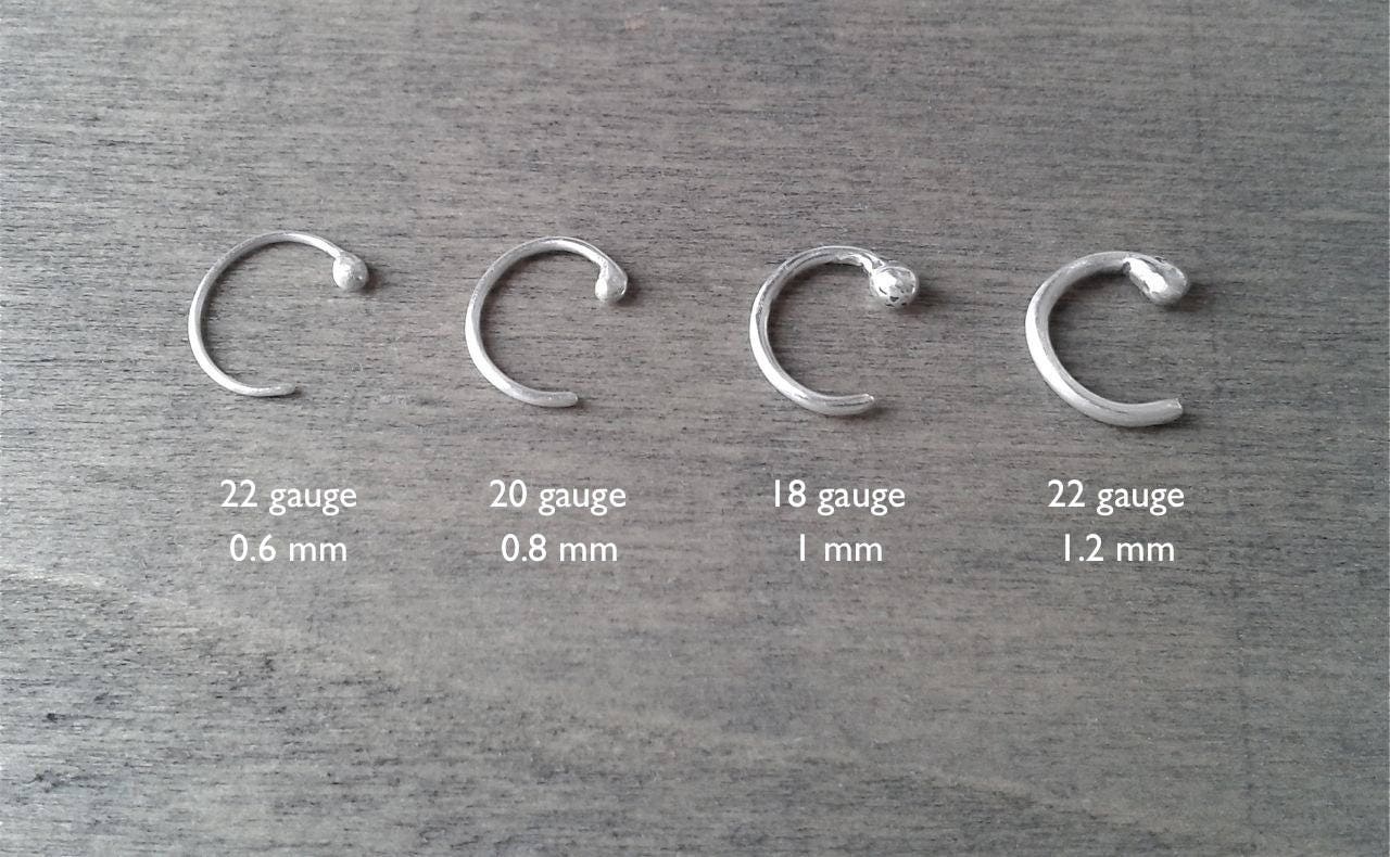 Silver Nose Ring Thin Nose Hoop for Nose Piercing 22 20 18 Etsy