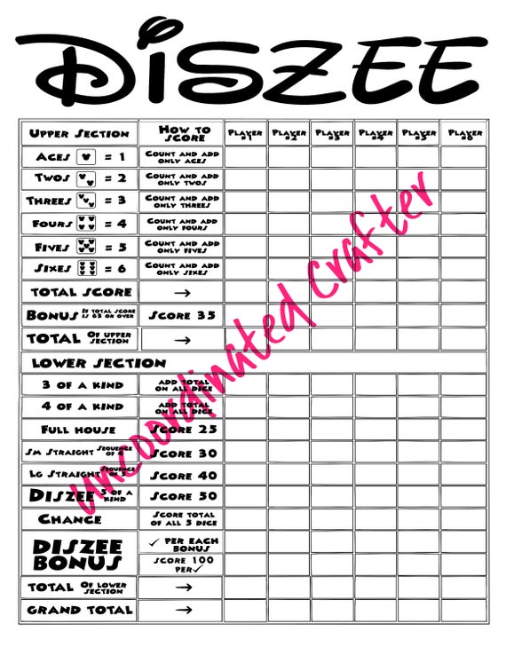 Download Free Printable Multiplayer 4x6 Disney Diszee Score Card File Diy Etsy SVG Cut Files