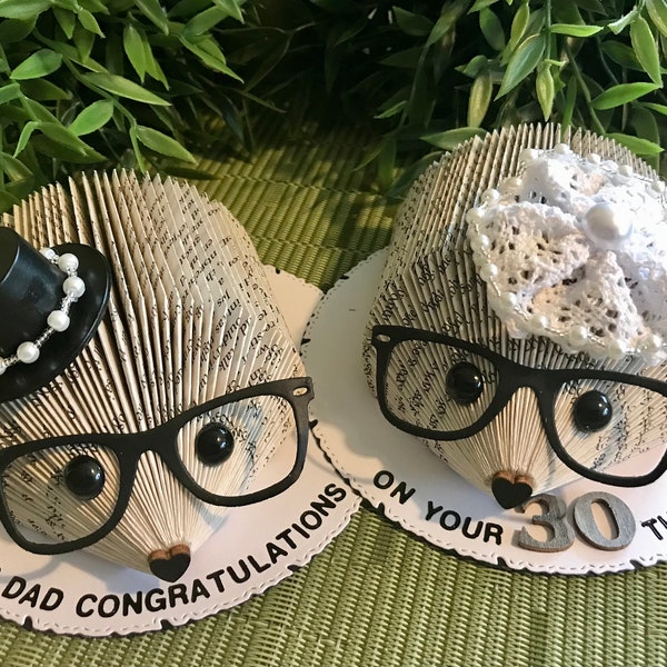 Personalised Pearl Wedding Anniversary Hedgehogs