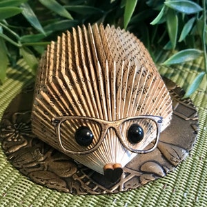 Small Vintage Paper Book Hedgehog