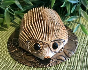 Small Vintage Paper Book Hedgehog