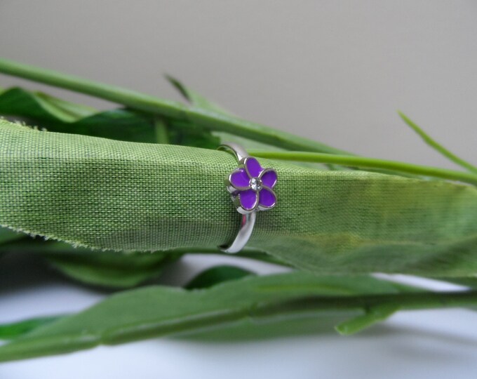Childs Adjustable Purple Flower Ring Kids Rings Toddler Etsy