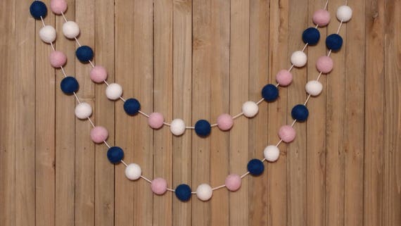 navy and pink nursery decor