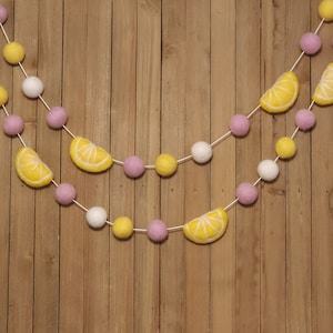 Pink Lemonade Felt Ball Garland