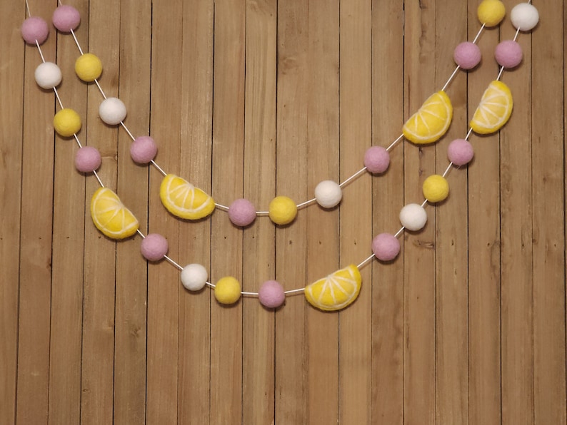 Pink Lemonade Felt Ball Garland