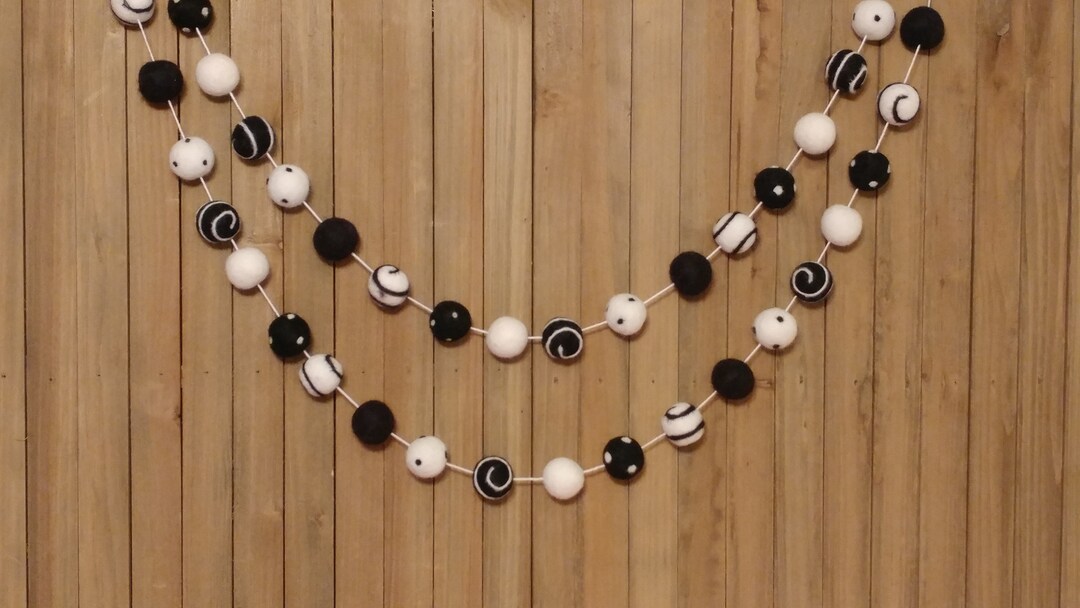 Black and White Garland Halloween Garland Halloween Decor - Etsy