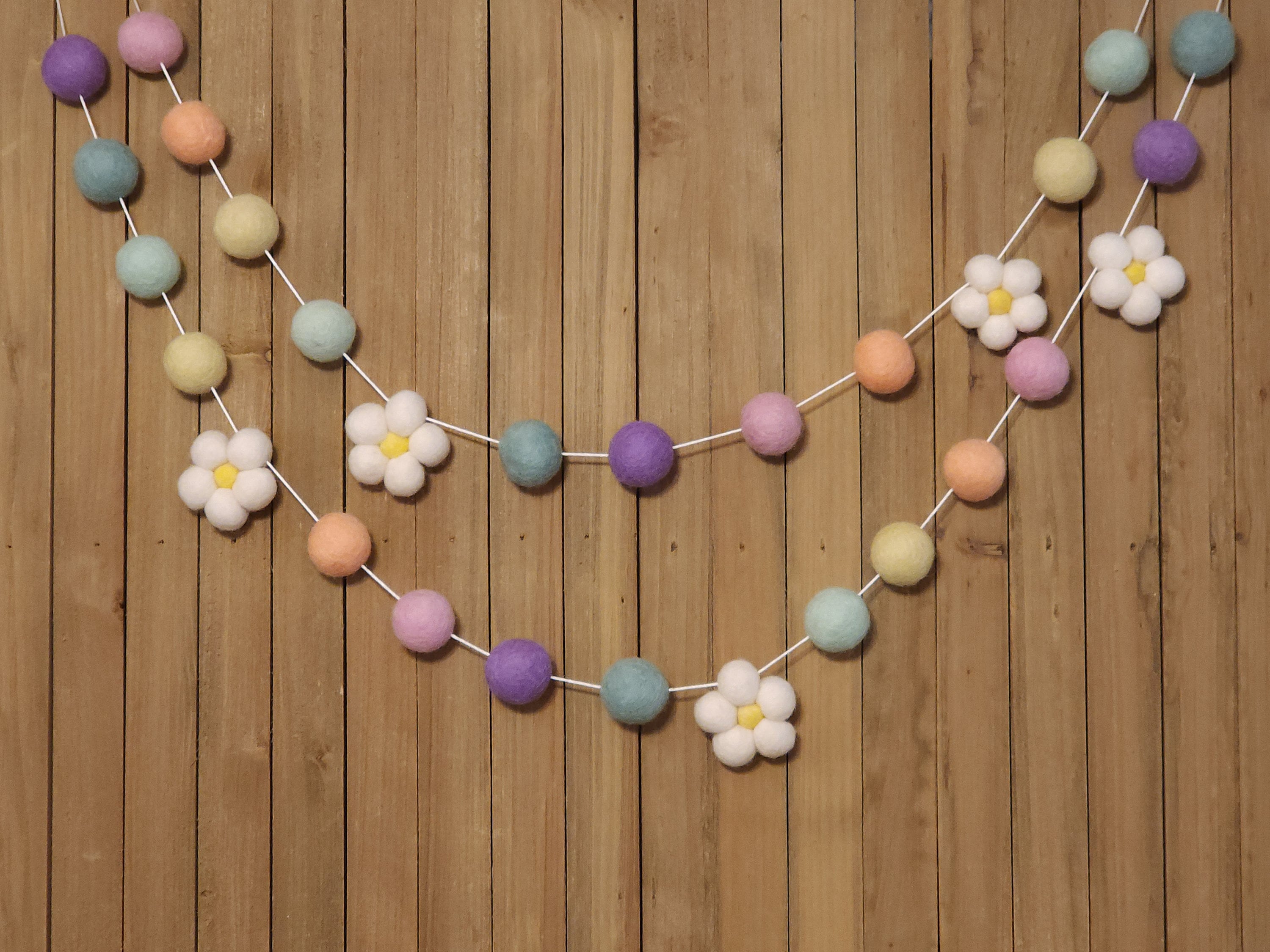 Neutral Wood Bead Garland, Mini Scoop Garland for Canisters