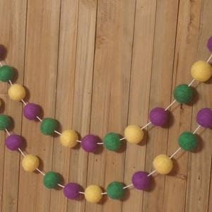 mardi gras felt garland