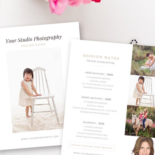 Lifestyle Photography Pricing Template Price List Pricing Etsy