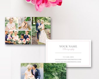 Business Card Template, Wedding Photographer Business Cards, Digital Photoshop Templates - INSTANT DOWNLOAD