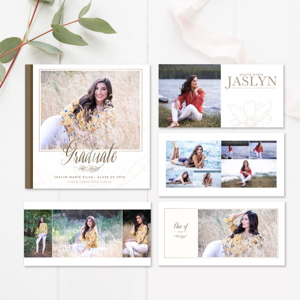 10x10 Senior Album Template, Senior Book, Photography Template, Graduation Book Template, Photoshop Template, INSTANT DOWNLOAD!