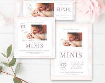 Mother's Day Marketing Set, Mother's Day Mini Session Template, Mommy & Me Templates, Instagram, Facebook, Social Media Marketing