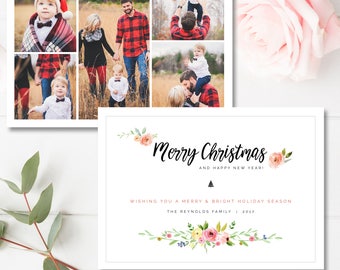 Christmas Photo Card Template, Holiday Card Templates for Photographers, Christmas Card Template, INSTANT DOWNLOAD!