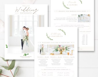 Photographer Pricing Guide Template Photoshop Marketing Etsy
