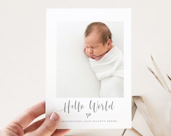 Birth Announcement Template, Baby Announcement, Templates for Photographers, Photoshop Template, Canva Template, INSTANT DOWNLOAD!