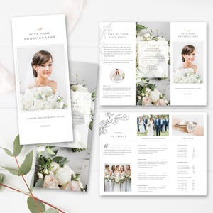 Photography Trifold Brochure Template for Photoshop, Client Welcome Guide, Flyer, Photography Pricing Guide, INSTANT DOWNLOAD image 1