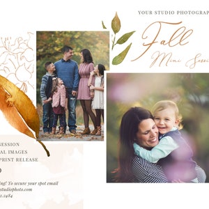 5x7 Fall Mini Session Template, Fall Minis, Watercolor Photography ...