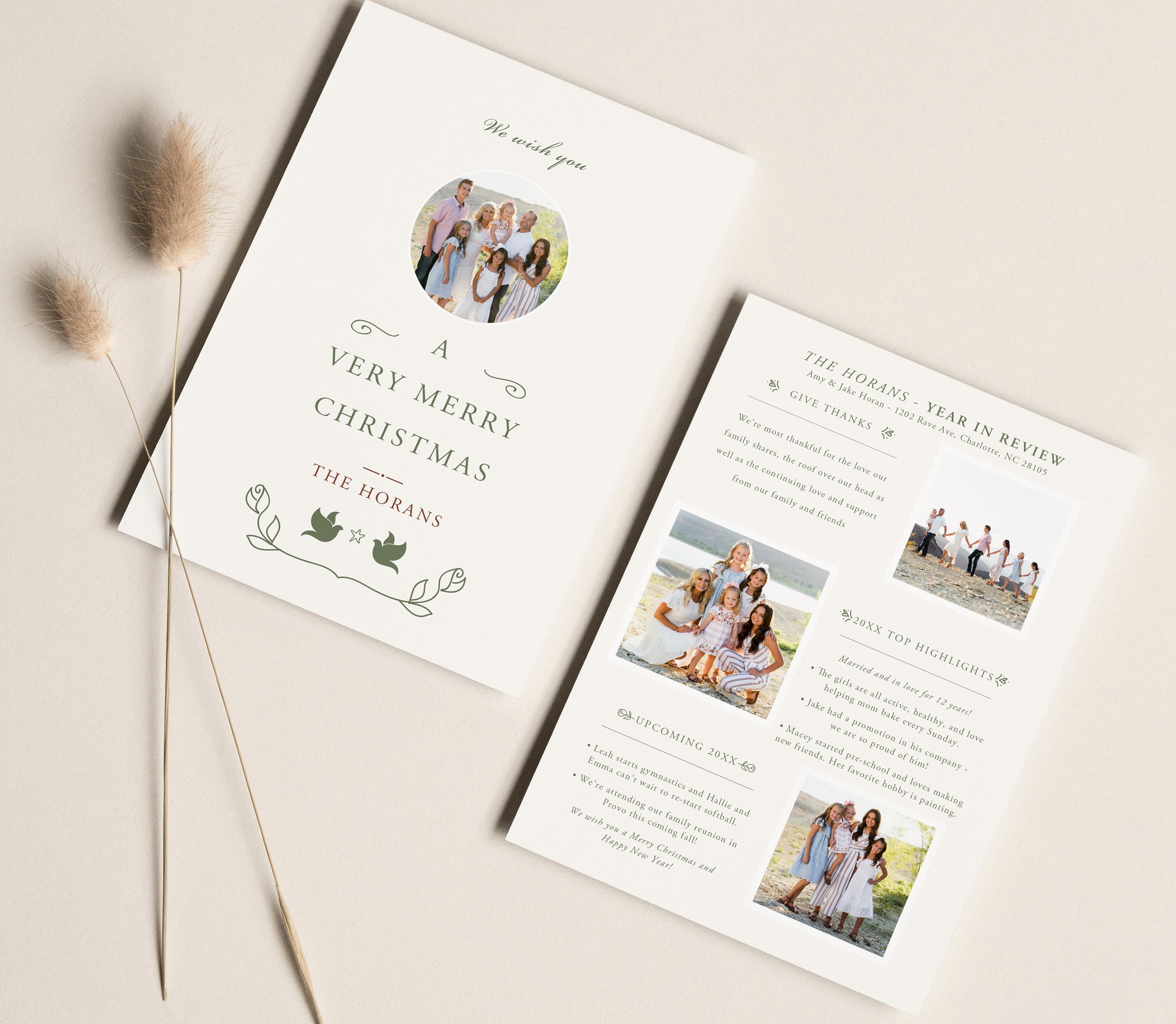 Year In Review Christmas Card Template Classic 5x7 Photo | Etsy