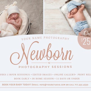 Photography Marketing Board, Newborn Mini Sessions Photoshop PSD Editable Template, Digital Design Files INSTANT DOWNLOAD image 2