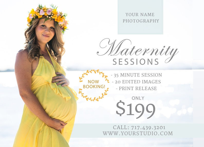 Maternity Session Marketing Board, Mini Sessions, Baby Marketing, Photographer Marketing Template, Photoshop Template INSTANT DOWNLOAD image 2