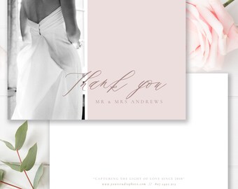 Wedding Photographer Thank You Card, Calligraphy, Photographer Templates, Photoshop Template, INSTANT DOWNLOAD!