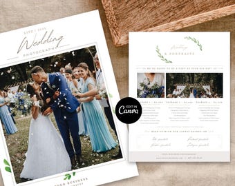 Photographer Pricing Guide Template, 3-Page Canva Price List for Photography, Editable PSD Pricing Sheet, Digital Download