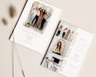 2022 New Years Card, New Years Photo Card, Happy New Years Card, Photoshop Templates for Photographers - INSTANT DOWNLOAD!