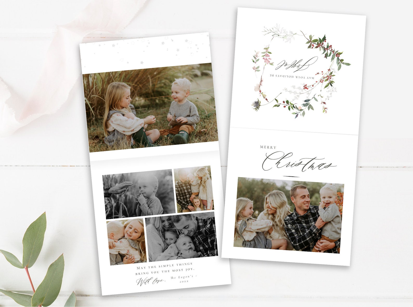 Modern Christmas Card Template Pano Spreads Millers Lab Etsy