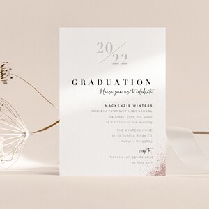 Grad Invite Template, bearbeitbare Abschlussfeier einladen, Abschlussfeier, in Canva bearbeiten - SOFORTIGER DOWNLOAD!