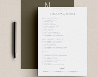Wedding Photography Checklist, Photography Welcome Kit, Photography Forms, PSD Template, INSTANT DOWNLOAD!