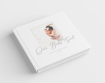 Baby Photo Album Template Photoshop | Newborn Photo Book Template | Editable PSD Album | Baby Shower Gift | Instant Download