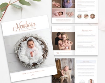 Newborn Photography Magazine Template, Newborn Magazine Template, Baby, Photography Studio Magazine, 10 Pages - INSTANT DOWNLOAD