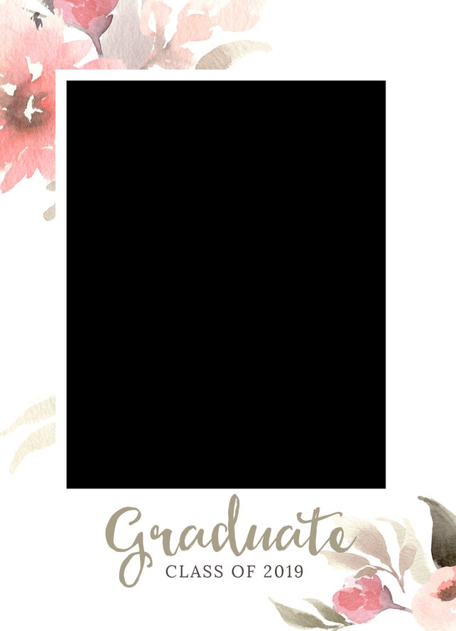 floral watercolor graduation announcement