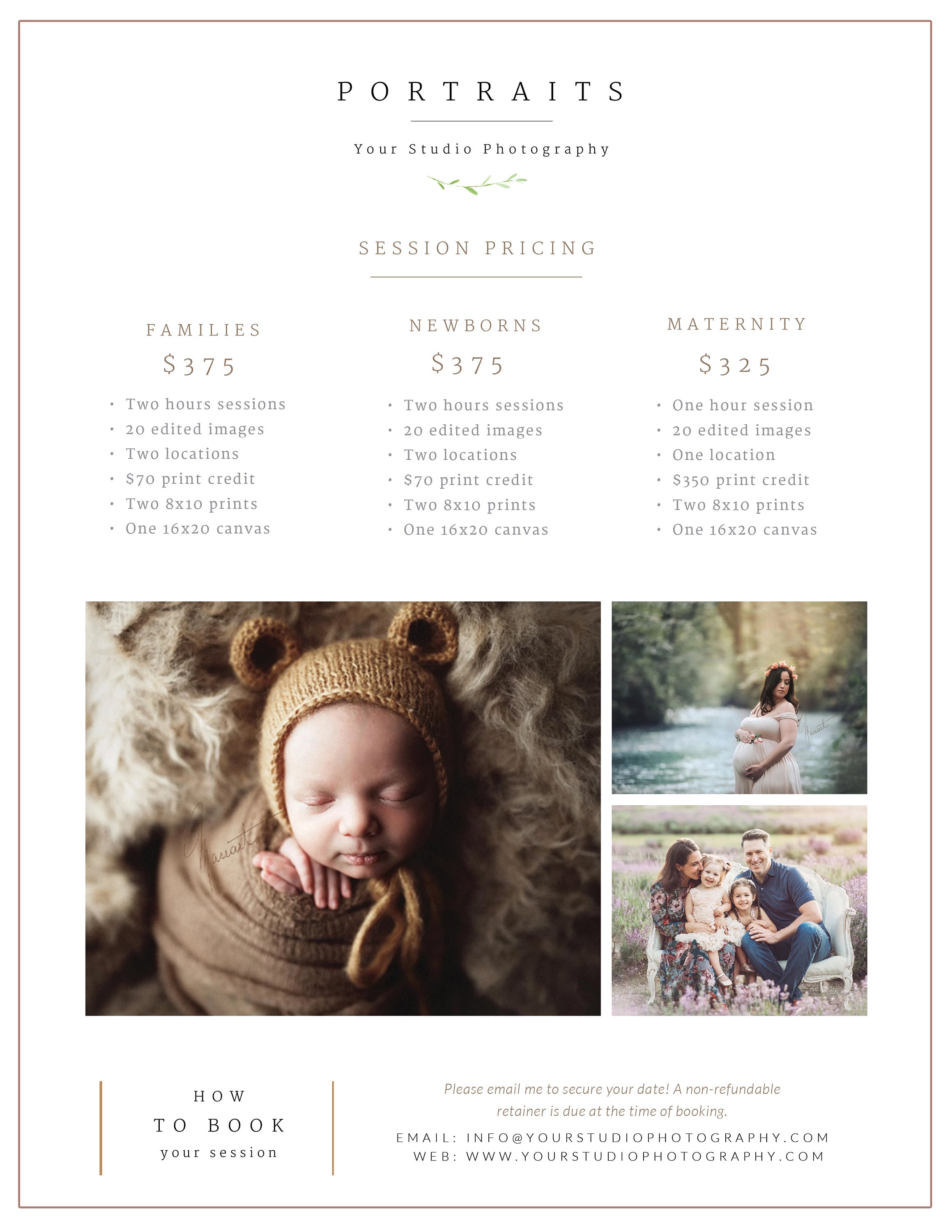 Lifestyle Photography Pricing Guide Template Photographer Etsy