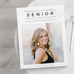 Senior Photography Magazine Template, High School Graduation, Photo Marketing Templates, Pricing Guides - INSTANT DOWNLOAD!