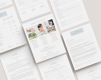 Wedding Photography Business Forms Bundle | Photographer Contract, Client Guide, Print Release | Canva + Photoshop Templates