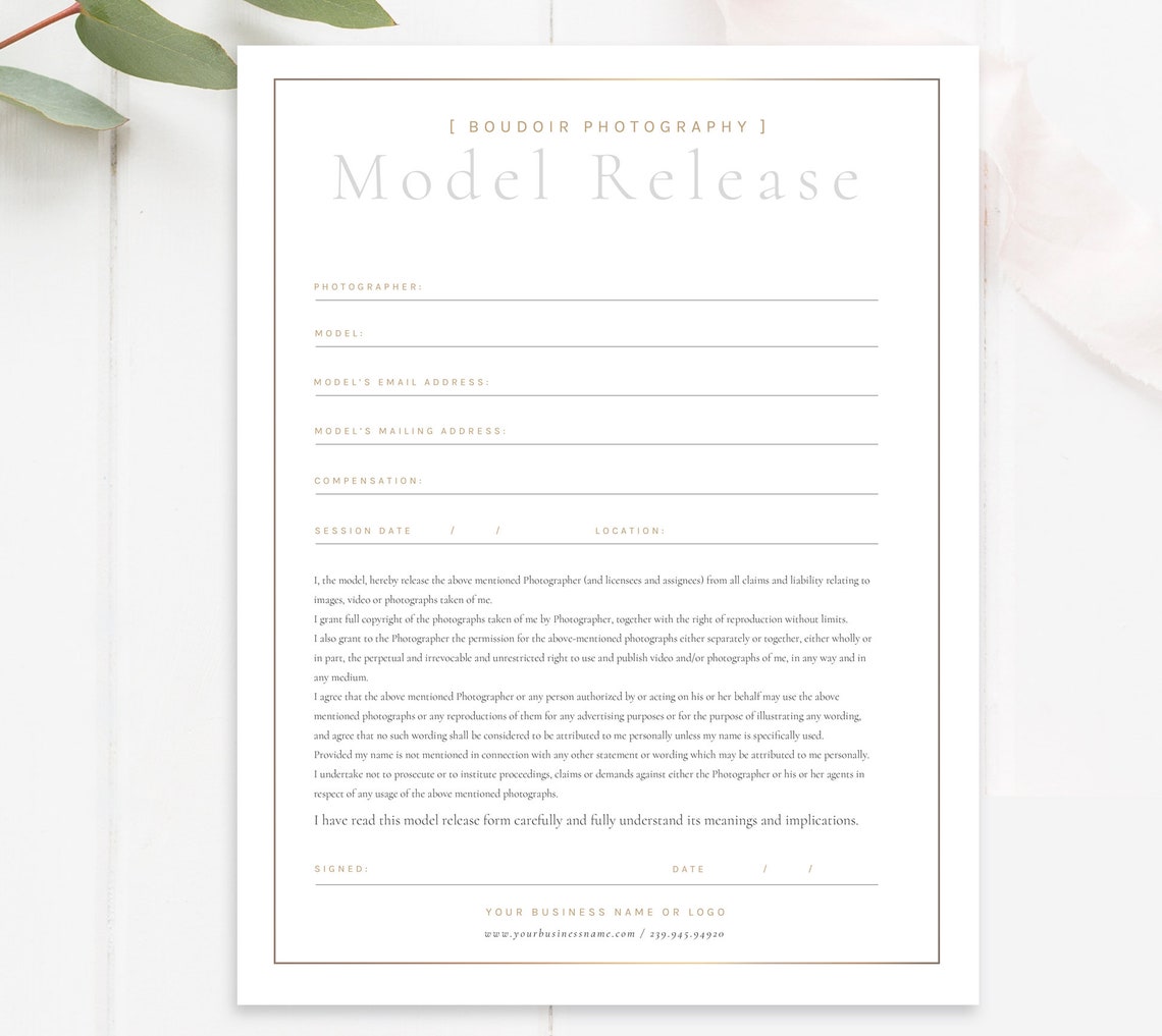 Boudoir Photography Forms Bundle Boudoir Contract Template Etsy