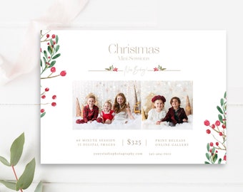 Christmas Mini Session Template, Holiday Minis, Photo Marketing Templates, Photoshop Templates for Photographers, INSTANT DOWNLOAD!