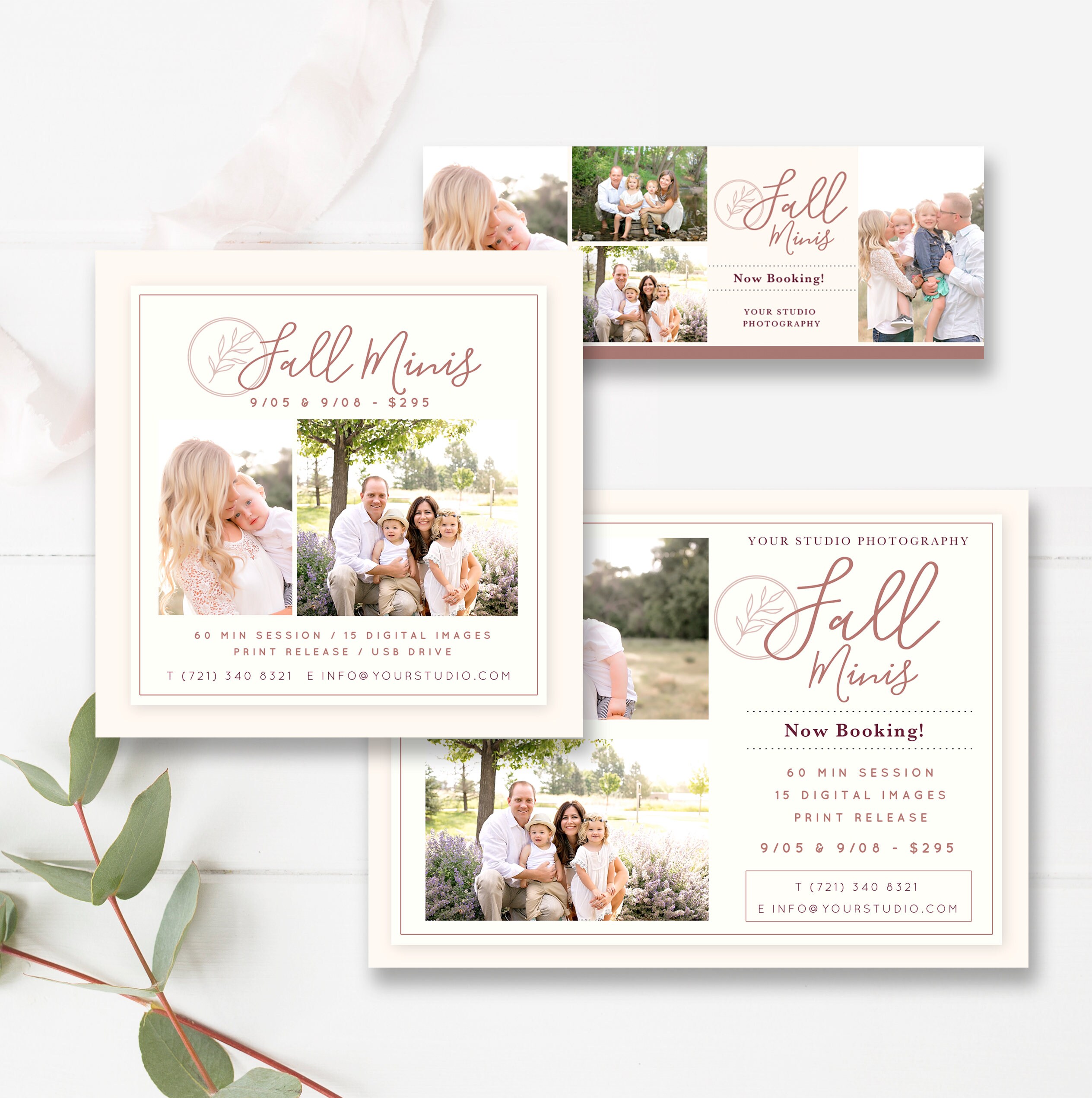 INSTANT DOWNLOAD! Autumn Photo Session Flyers Greenery Fall Mini ...