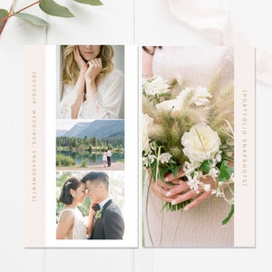 Elegant wedding photography Instagram template with space for testimonials, pricing details, or package highlights.