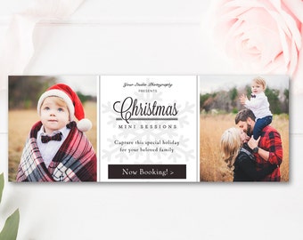 Christmas Mini Session Facebook Timeline - Photoshop Template - Holiday Photographer Templates - INSTANT DOWNLOAD