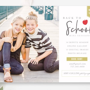 Back To School Mini Session Template, Photography Marketing Board, Photoshop and Elements Template, INSTANT DOWNLOAD!