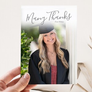 Dankeskarte mit Foto, Klasse von 2023, personalisierte Karte, 2023 graduierter Kollege, Abschlussfeier Danke, Photoshop und Canva, SOFORTIGER DOWNLOAD!
