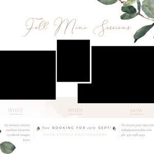 5x7 Fall Mini Session Template, Fall Minis, Fall Marketing Board ...