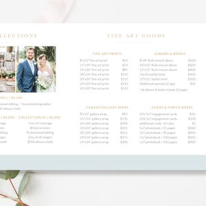 Prix du photographe Trifold, Liste de prix de la photographie Modèle Trifold, Liste de prix du photographe de mariage, TÉLÉCHARGEMENT INSTANTANÉ image 6