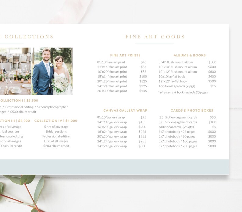 Prix du photographe Trifold, Liste de prix de la photographie Modèle Trifold, Liste de prix du photographe de mariage, TÉLÉCHARGEMENT INSTANTANÉ image 6