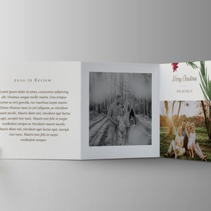 Tarjeta navideña tríptico, plantilla de tarjeta navideña tríptico, diseño tríptico en acordeón de 5 x 5, plantillas de tarjetas fotográficas, ¡DESCARGA INSTANTÁNEA!
