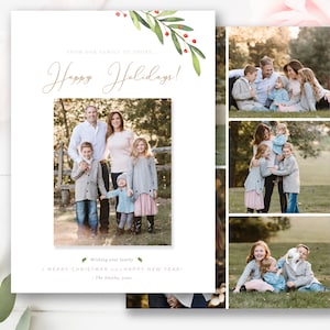 Elegant Christmas Card Template, Holiday Card Template, Photo Card Template, Photoshop Template, INSTANT DOWNLOAD!